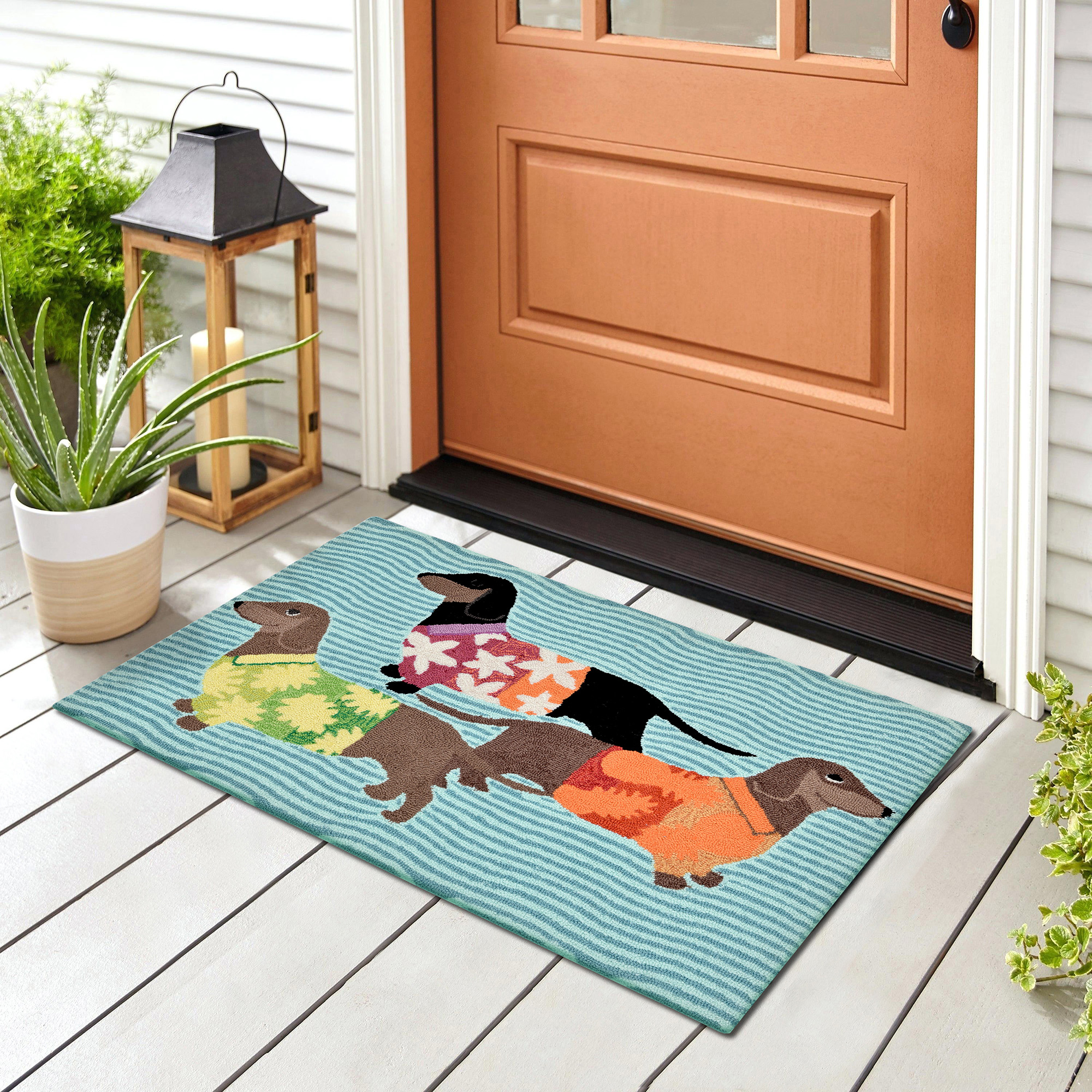 Trans Ocean Liora Manne Frontporch 1583/44 Tropical Hounds Multi