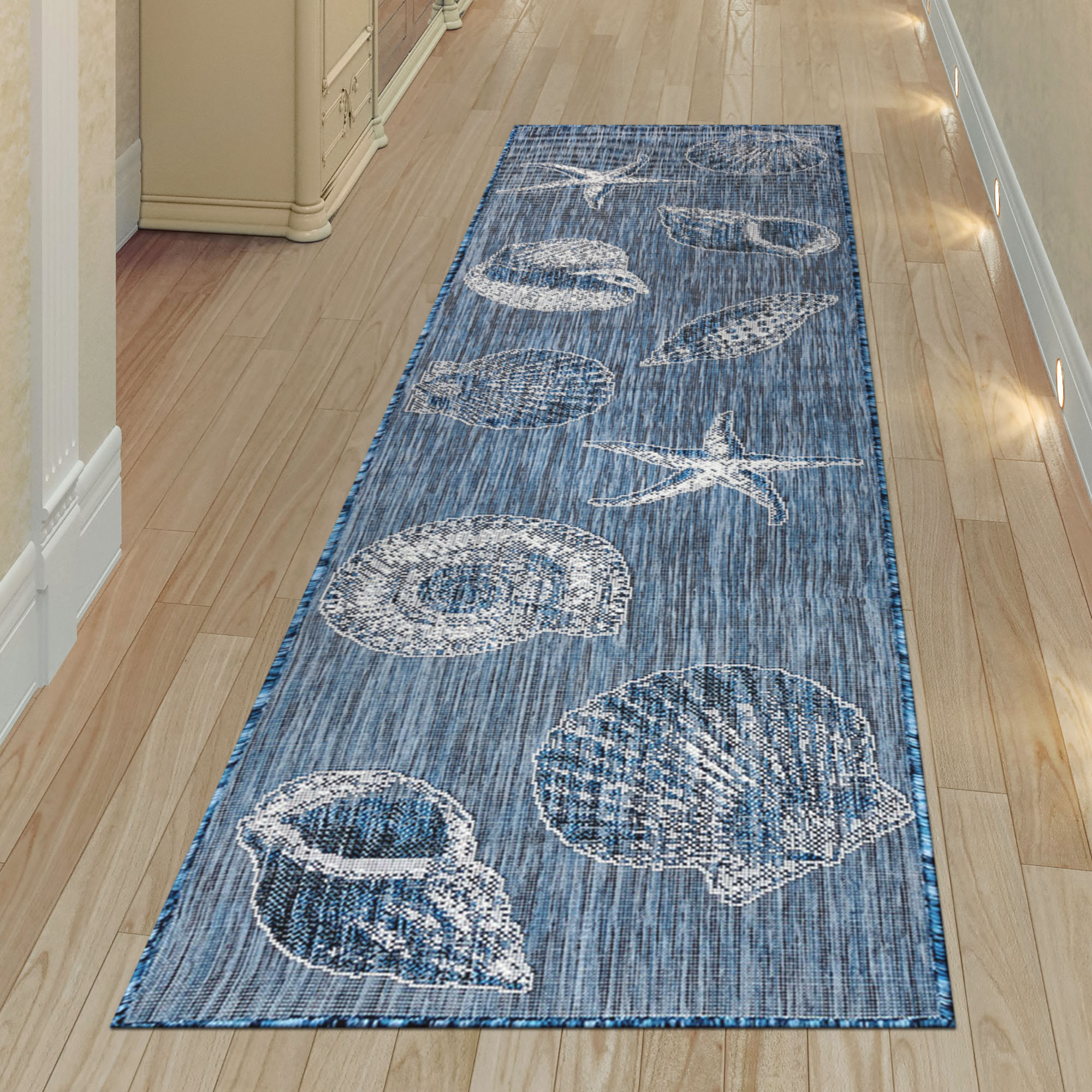 Trans Ocean Liora Manne Carmel 8414/33 Shells Navy Area Rug