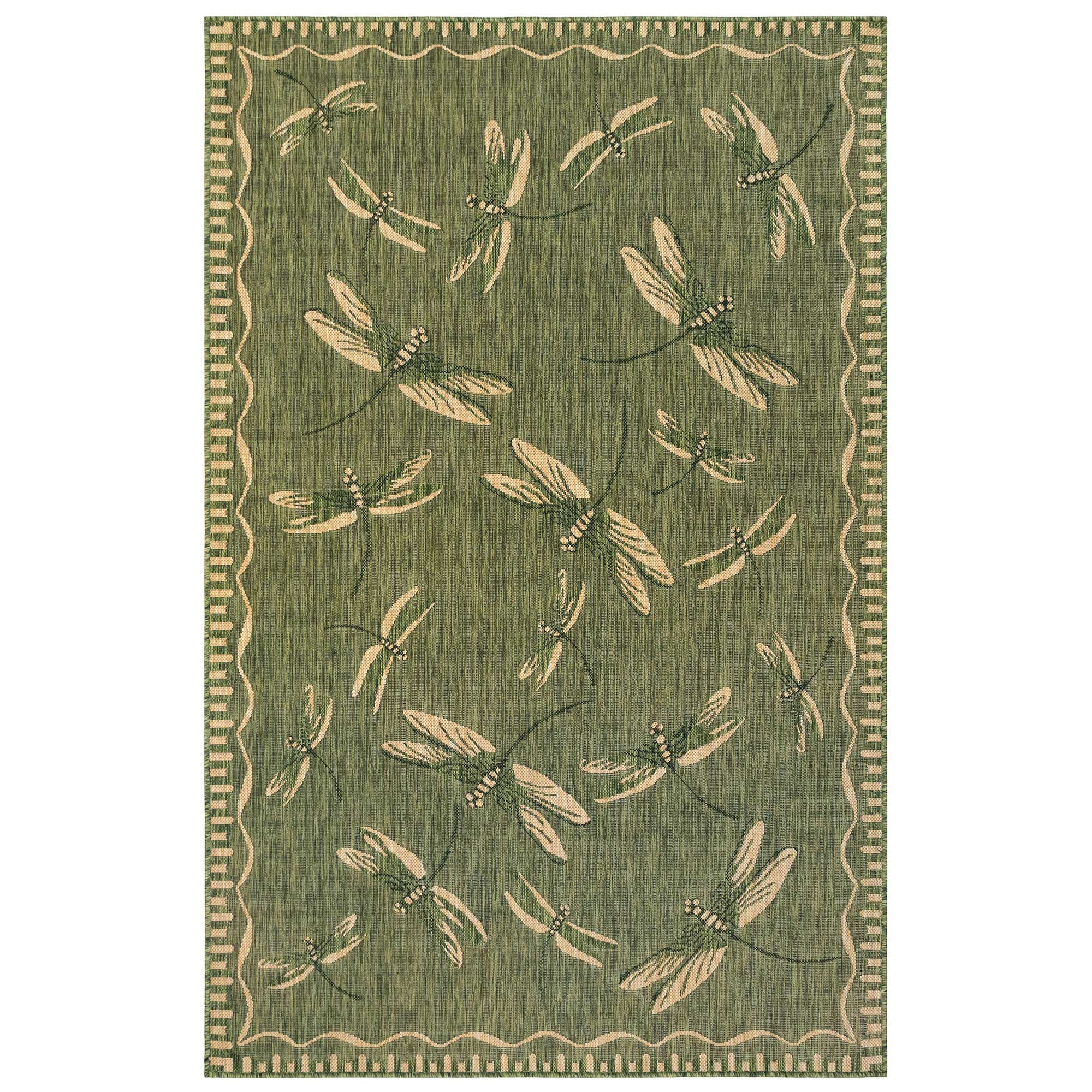 Trans Ocean Liora Manne Carmel 8440/06 Dragonfly Green Area Rug