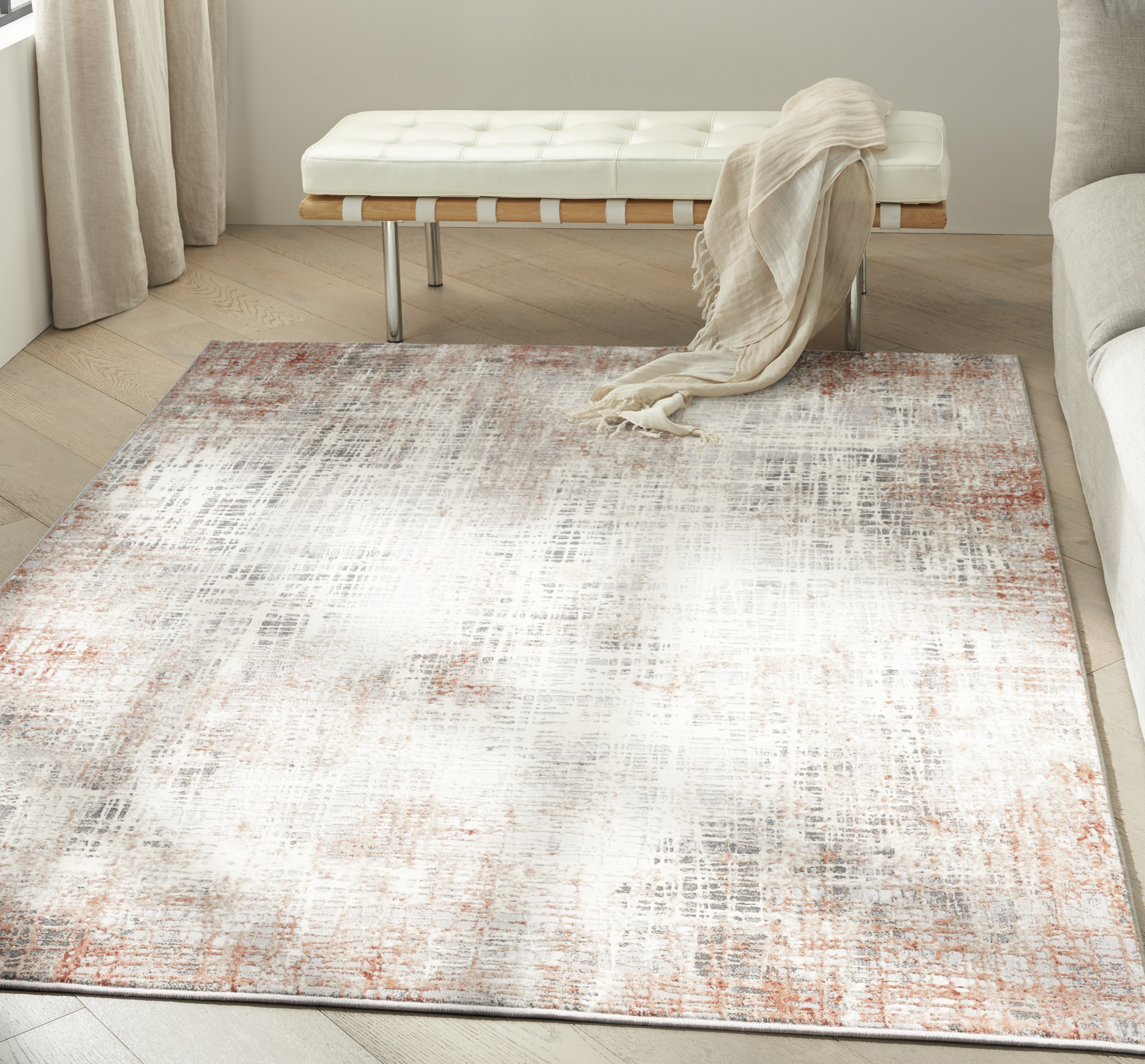 Calvin Klein Luminosity Rug Collection, Ivory Gray