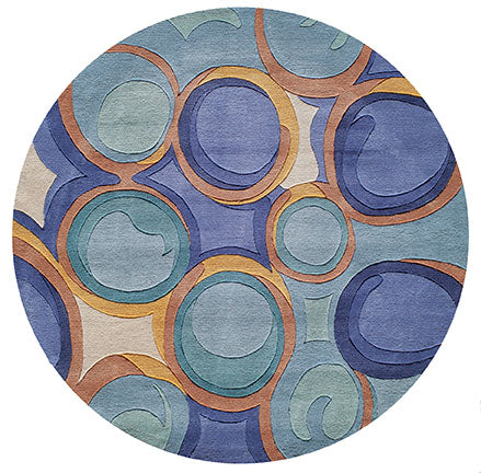 Momeni New Wave NW-133 Blue Modern Area Rug - Rug Goddess