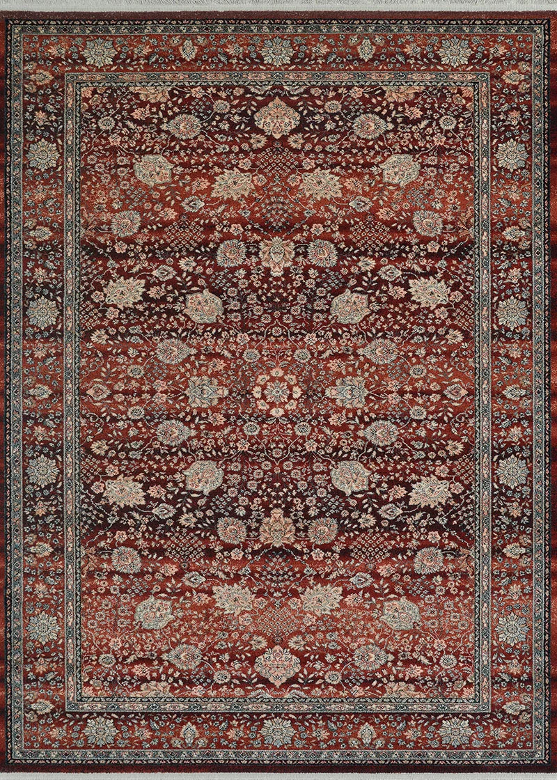 Kashimar Floral Vase 0614/4165 Rust Area Rug