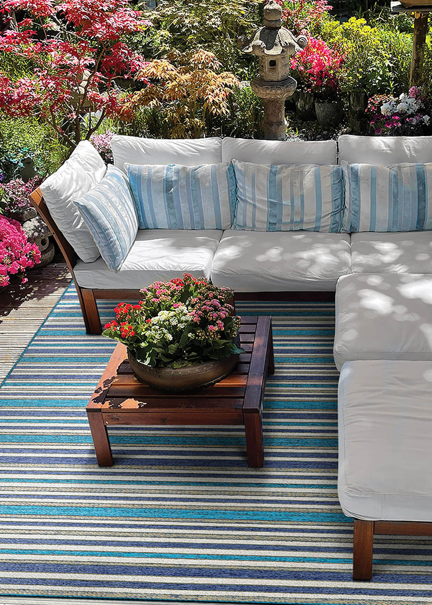 Cape Brockton 1403/0002 Cobalt-Teal Indoor-Outdoor Rug