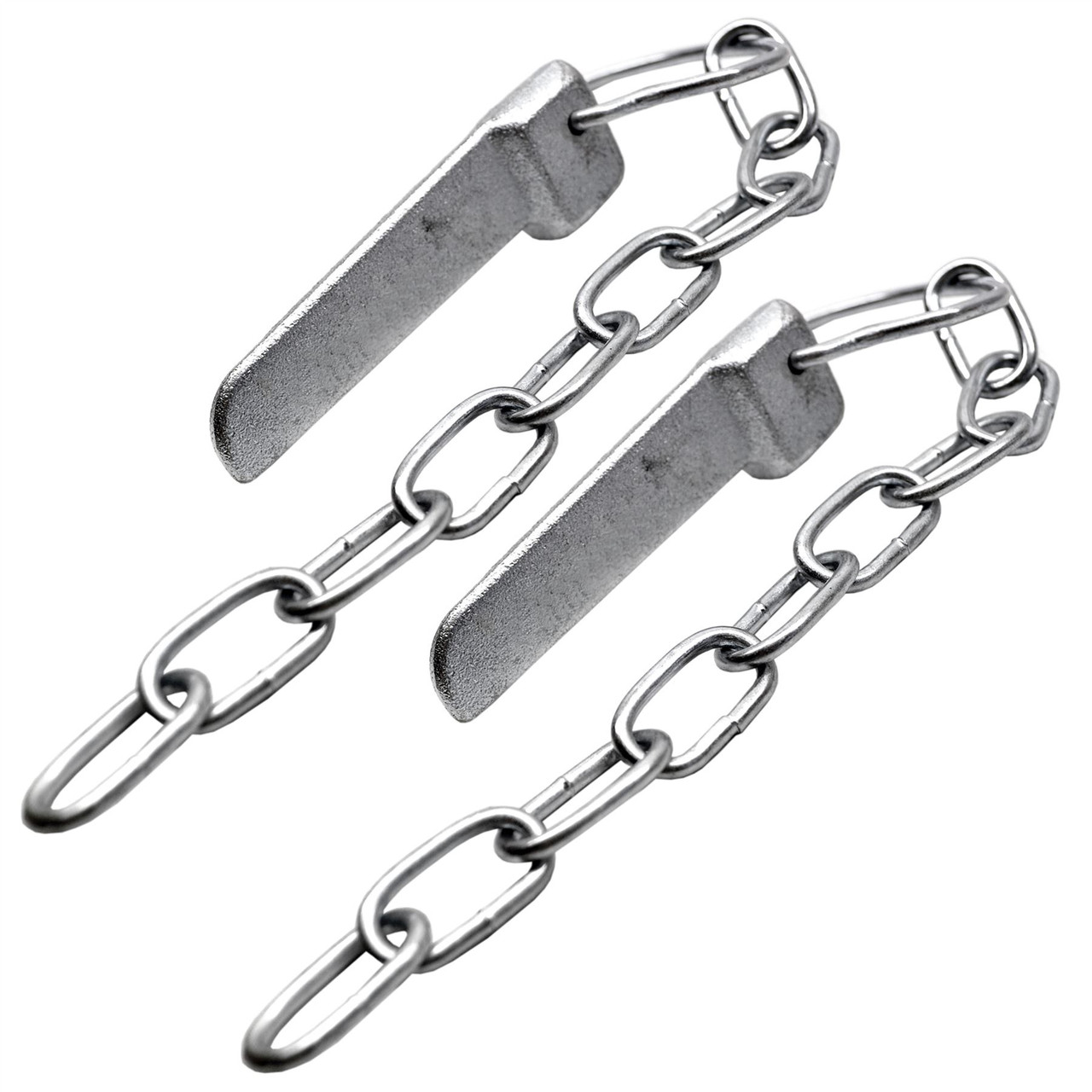 Flat Cotter Spring Ring / Linch Pin and Chain PAIR Zinc Plated DK12_Pair