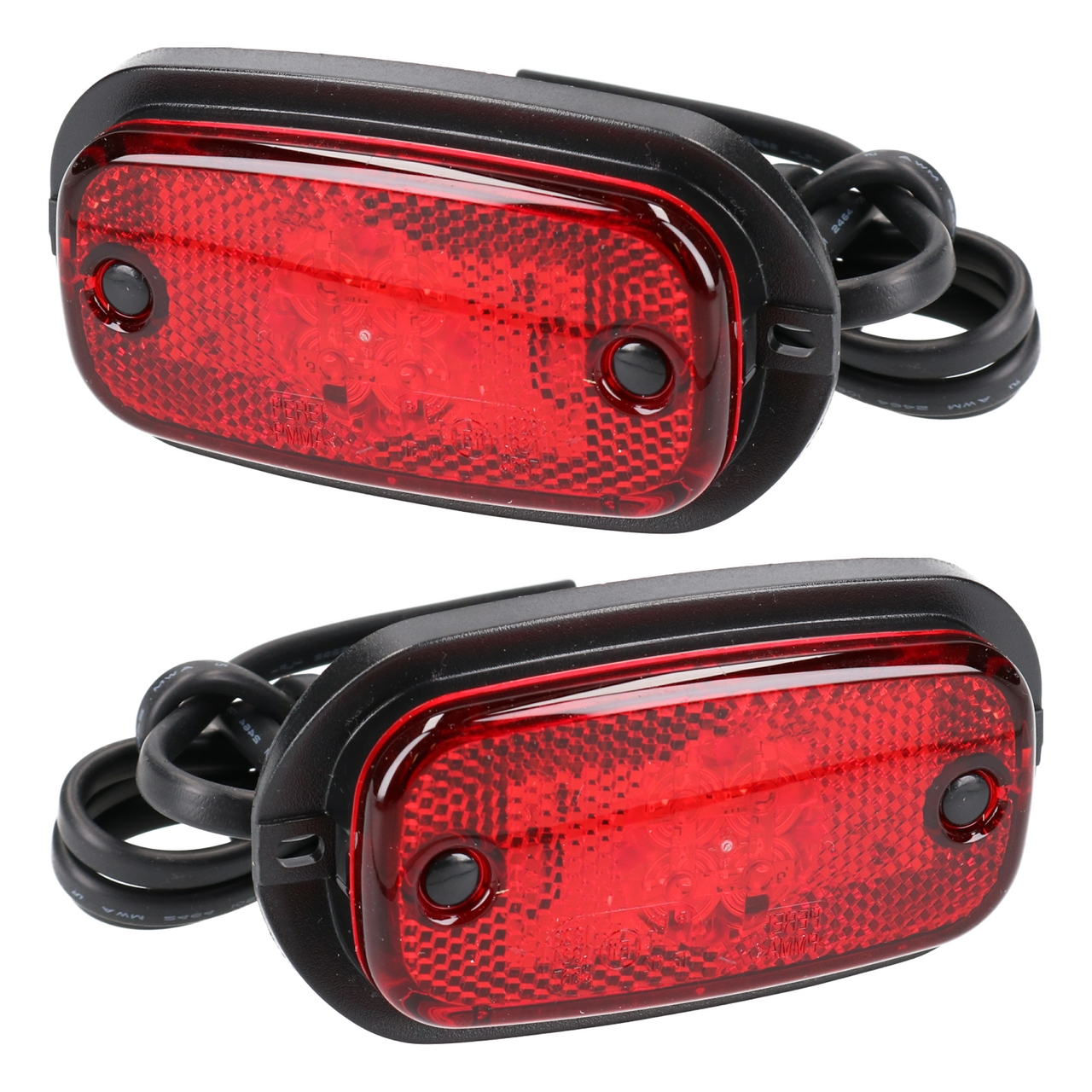 PAIR of Trailer Caravan Red LED Rear Marker Lights / Tail Lamps 12V or 24V TR099