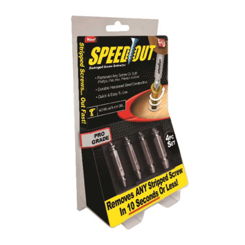 Speed Out Pro Grade 4 Piece Multi-Size Screw Extractor
