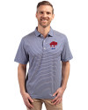 Buffalo Bills Historic Cutter & Buck Forge Eco Double Stripe Stretch Recycled Mens Big &Tall Polo Tour Blue/White Front Thumbnail Image