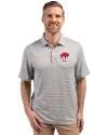 View image 1: Buffalo Bills Historic Cutter & Buck Forge Recycled Double Stripe Four-Way Stretch Mens Big & Tall Polo Polished/White Front