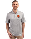 Cincinnati Bengals Historic Cutter & Buck Forge Eco Double Stripe Stretch Recycled Mens Big &Tall Polo Polished/White Front Thumbnail Image