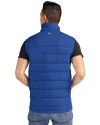 Buffalo Bills Historic Cutter & Buck Evoke Hybrid Softshell Recycled Mens Full Zip Vest Tour Blue Back Thumbnail Image