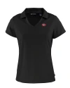 San Francisco 49ers Historic Cutter & Buck Daybreak Eco Recycled Womens V-neck Polo Black Mannequin Thumbnail Image