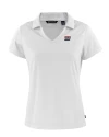 New York Giants Historic Cutter & Buck Daybreak Eco Recycled Womens V-neck Polo White Mannequin Thumbnail Image