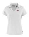 New York Giants Historic Cutter & Buck Daybreak Eco Recycled Womens V-neck Polo White Mannequin Thumbnail Image