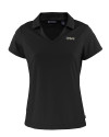 New York Jets Historic Cutter & Buck Daybreak Eco Recycled Womens V-neck Polo Black Mannequin Thumbnail Image
