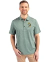 Green Bay Packers Historic Cutter & Buck Forge Eco Heather Stripe Stretch Recycled Mens Polo Hunter Heather Front Thumbnail Image