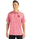 Tampa Bay Buccaneers Historic Cutter & Buck Forge Eco Heather Stripe Stretch Recycled Mens Polo Cardinal Red Heather Front Thumbnail Image