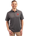 Tampa Bay Buccaneers Historic Cutter & Buck Forge Eco Stretch Recycled Mens Polo Dark Black Heather Front Thumbnail Image