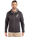 New Orleans Saints Historic Cutter & Buck Mainsail Full Zip Hooded Mens Jacket Charcoal Heather Front Thumbnail Image