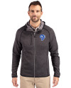 Los Angeles Rams Historic Cutter & Buck Mainsail Full Zip Hooded Mens Jacket Charcoal Heather Front Thumbnail Image