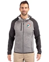 Miami Dolphins Historic Cutter & Buck Mainsail Full Zip Hooded Mens Jacket Polished Heather/Charcoal Heather Front Thumbnail Image