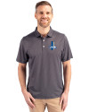 Detroit Lions Historic Cutter & Buck Pike Eco Symmetry Print Stretch Recycled Mens Polo Black/White Front Thumbnail Image