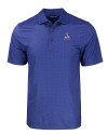 New England Patriots Historic Cutter & Buck Pike Eco Tonal Geo Print Stretch Recycled Mens Big & Tall Polo Tour Blue Mannequin Thumbnail Image