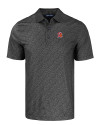 Tampa Bay Buccaneers Historic Cutter & Buck Pike Eco Pebble Print Stretch Recycled Mens Polo Black Mannequin Thumbnail Image