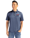 New York Giants Historic Cutter & Buck Pike Eco Pebble Print Stretch Recycled Mens Polo Navy Blue/White Front Thumbnail Image