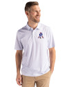 New England Patriots Historic Cutter & Buck Pike Eco Pebble Print Stretch Recycled Mens Polo White Front Thumbnail Image