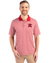 Richmond Flying Squirrels Cutter & Buck Forge Tonal Stripe Stretch Mens Big and Tall Polo Cardinal Red Front Thumbnail Image