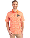 View image 1: Norfolk Tides Cutter & Buck Forge Tonal Stripe Stretch Mens Big and Tall Polo College Orange Front