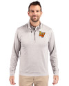 Las Vegas Aviators Cutter & Buck Stealth Heathered Mens Big and Tall  Quarter Zip Pullover Polished Medium Gray Front Thumbnail Image