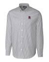Round Rock Express Cutter & Buck Stretch Oxford Stripe Mens Big and Tall Long Sleeve Dress Shirt Charcoal Mannequin Thumbnail Image