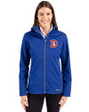View image 7: Denver Broncos Historic Cutter & Buck Evoke Recycled Honeycomb Fleece Womens Full Zip Jacket Tour Blue Front