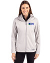 Seattle Seahawks Historic Cutter & Buck Evoke Recycled Honeycomb Fleece Womens Full Zip Jacket CONCRETE Front Thumbnail Image