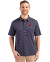 Memphis Redbirds Cutter & Buck Forge Pencil Stripe Stretch Mens Big and Tall Polo Liberty Navy Front Thumbnail Image