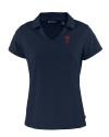 Philadelphia Phillies Cutter & Buck Daybreak Eco Recycled Womens V-neck Polo Navy Blue Mannequin Thumbnail Image