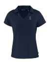 Los Angeles Angels Cutter & Buck Daybreak Eco Recycled Womens V-neck Polo Navy Blue Mannequin Thumbnail Image