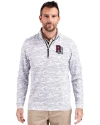 Round Rock Express Cutter & Buck Traverse Stretch Eco Camo Print Quarter Zip Mens Pullover Charcoal Front Thumbnail Image