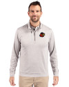 Rochester Red Wings Cutter & Buck Stealth Heathered Quarter Zip Mens Pullover Polished Medium Gray Front Thumbnail Image