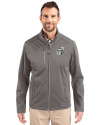 New Orleans Saints Historic Cutter & Buck Evoke Softshell Recycled Full Zip Mens Jacket Elemental Grey Front Thumbnail Image