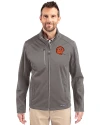 Cincinnati Bengals Historic Cutter & Buck Evoke Softshell Recycled Full Zip Mens Jacket Elemental Grey Front Thumbnail Image