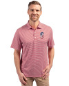 Seattle Mariners Stars & Stripes Cutter & Buck Forge Eco Double Stripe Stretch Recycled Mens Big &Tall Polo Cardinal Red/White Front Thumbnail Image