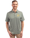Athletics Cutter & Buck Forge Eco Double Stripe Stretch Recycled Mens Polo Hunter/White Front Thumbnail Image