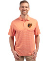 Baltimore Orioles Cutter & Buck Forge Eco Double Stripe Stretch Recycled Mens Polo College Orange/White Front Thumbnail Image