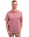 Tampa Bay Rays Stars & Stripes Cutter & Buck Forge Eco Double Stripe Stretch Recycled Mens Polo Cardinal Red/White Front Thumbnail Image