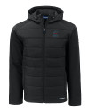Miami Marlins Cutter & Buck Evoke Hybrid Eco Softshell Recycled Full Zip Mens Big & Tall Hooded Jacket Black Mannequin Thumbnail Image