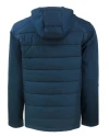 Boston Red Sox Cutter & Buck Evoke Hybrid Eco Softshell Recycled Full Zip Mens Big & Tall Hooded Jacket Navy Blue Mannequin Back Thumbnail Image