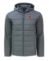 Baltimore Orioles Cutter & Buck Evoke Hybrid Eco Softshell Recycled Full Zip Mens Big & Tall Hooded Jacket Elemental Grey Mannequin Thumbnail Image