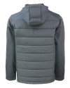 Texas Rangers Cutter & Buck Evoke Hybrid Eco Softshell Recycled Full Zip Mens Big & Tall Hooded Jacket Elemental Grey Mannequin Back Thumbnail Image